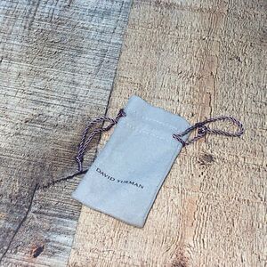 david yurman gray taupe silk drawstring logo print jewelry dust bag